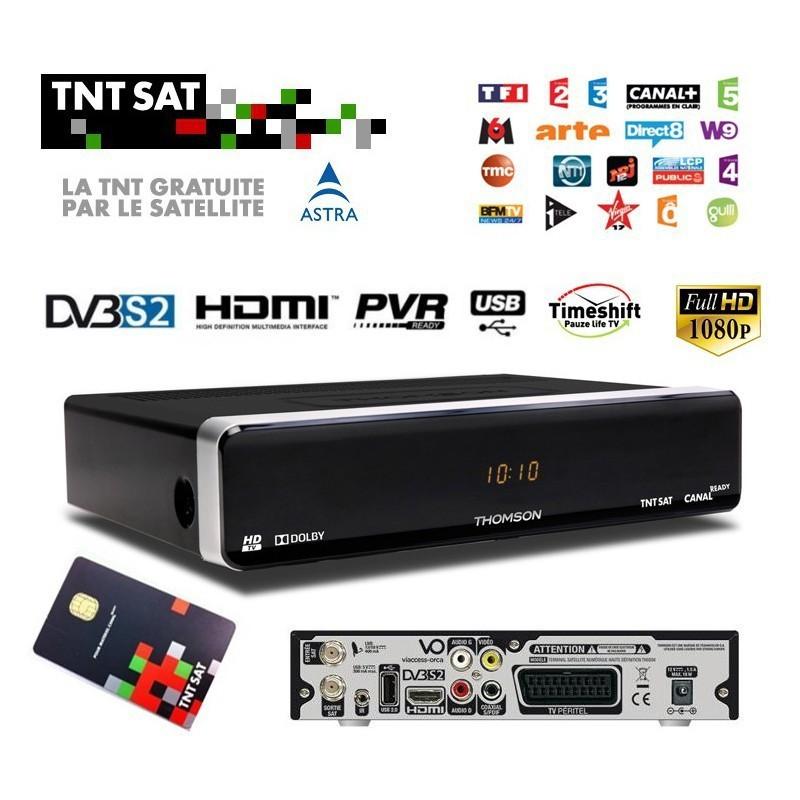 Carte TNTSAT Cordon 12V Pack Récepteur THOMSON THS804 HD Déport IR Câble HDMi 2M 