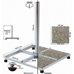 Chassis SUPPORT PARABOLE POUR TERRASSE & BALCON FIXATION 4 Travee De 50Cm